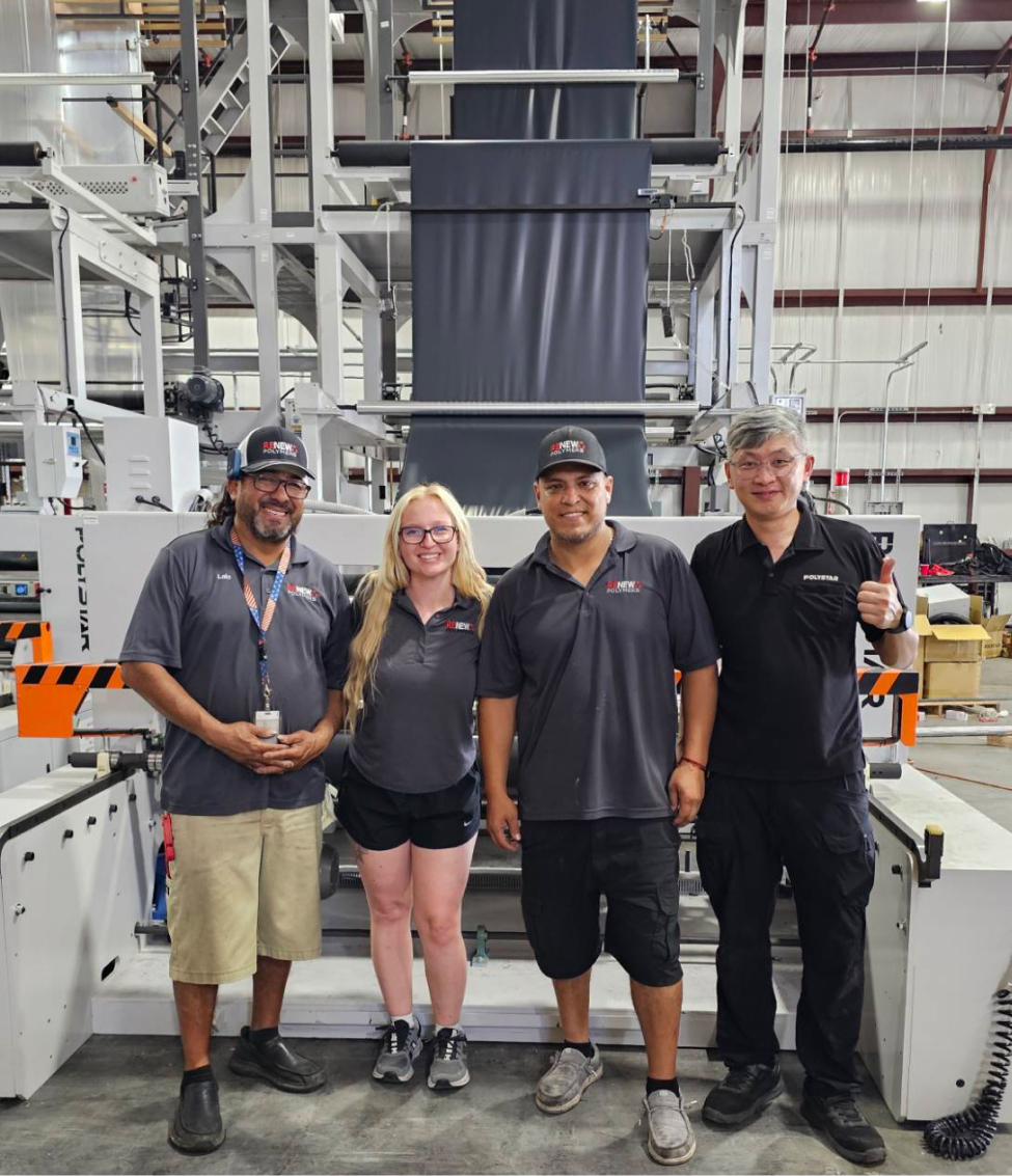 POLYSTAR blown film machine installed and operating at Renew Polymers facility in the US